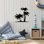 Wallity Palm And The Sun - 442 Escultura de pared de metal Negro